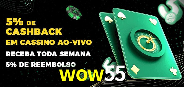 Promoções do cassino ao Vivo wow55
